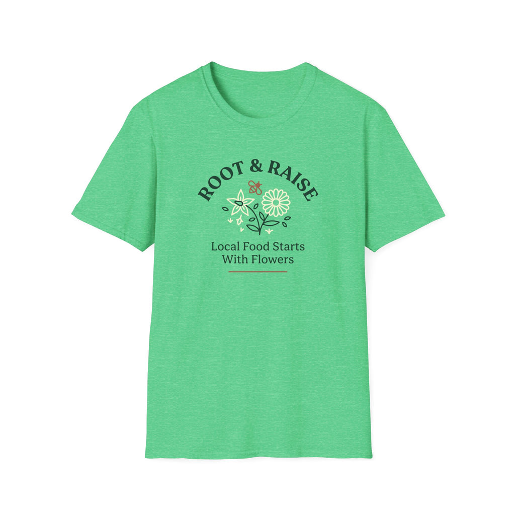 Local Food Starts With Flowers T-Shirt - Sketch