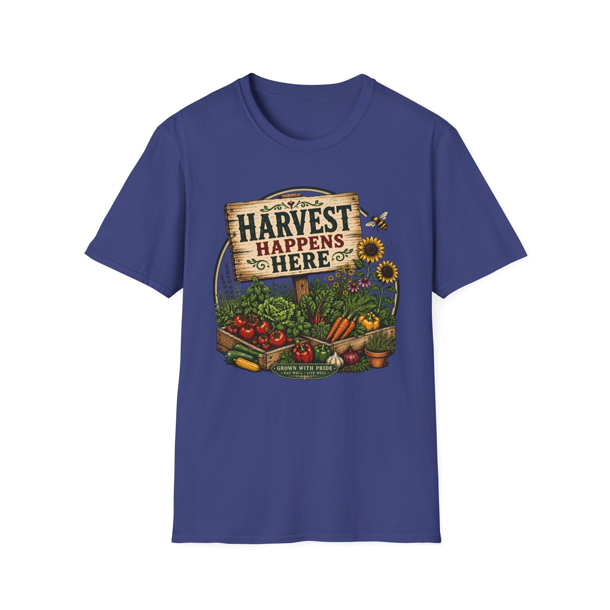 Harvest Happens Here Gardening T-Shirt