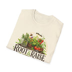 Root and Raise Logo Grow Harvest Repeat T-Shirt