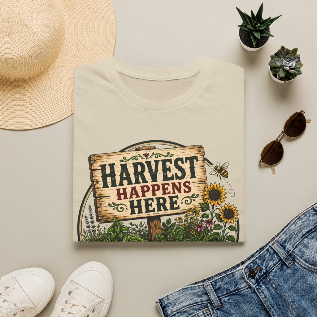 Harvest Happens Here Gardening T-Shirt