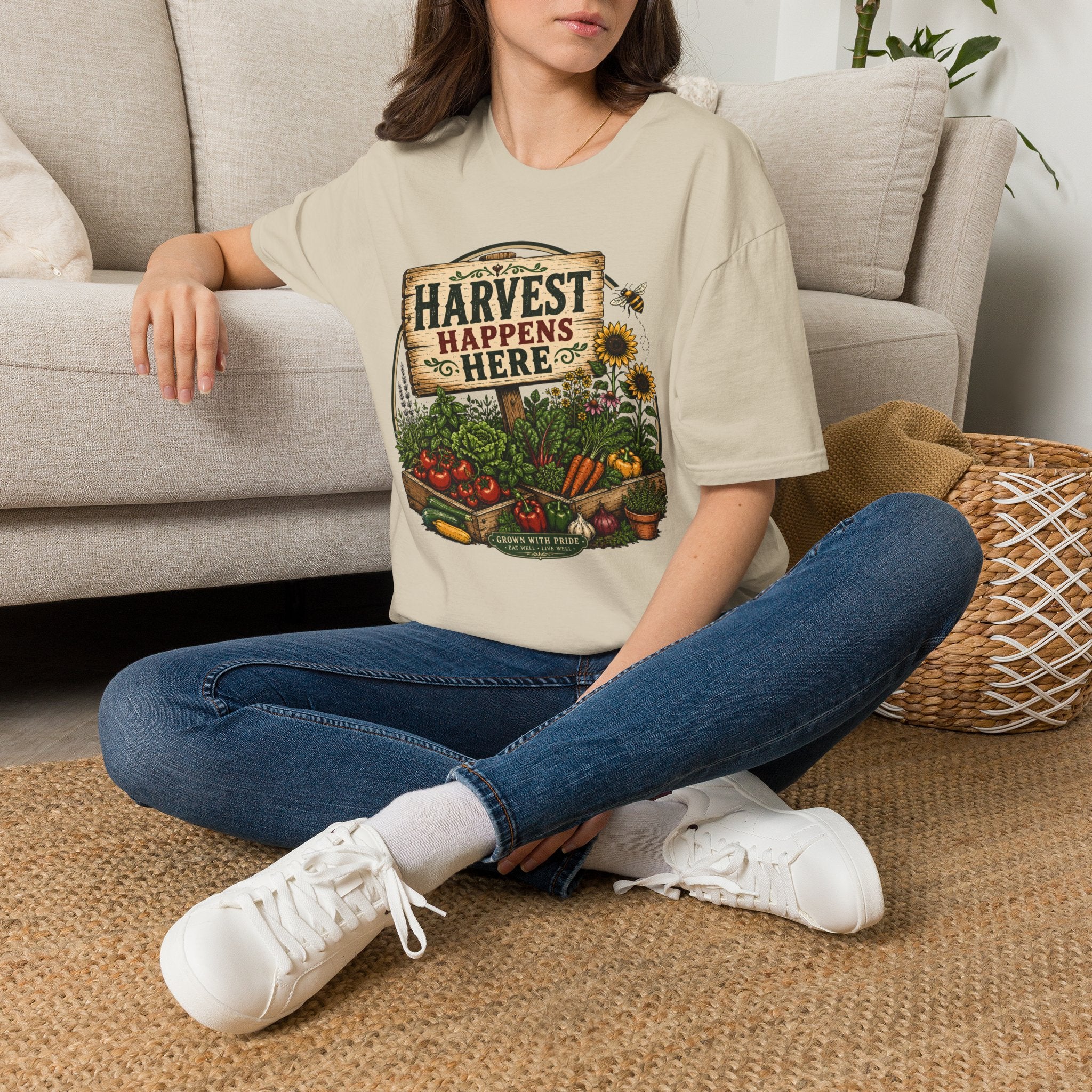 Harvest Happens Here Gardening T-Shirt