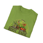 Root and Raise Logo Grow Harvest Repeat T-Shirt