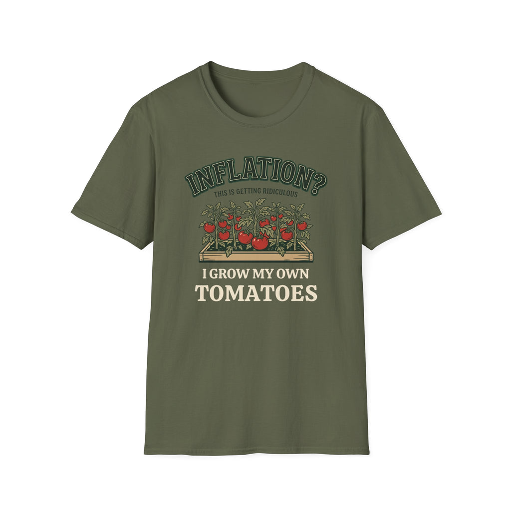 Inflation? I Grow My Own Tomatoes T-Shirt - Ridiculous Dark