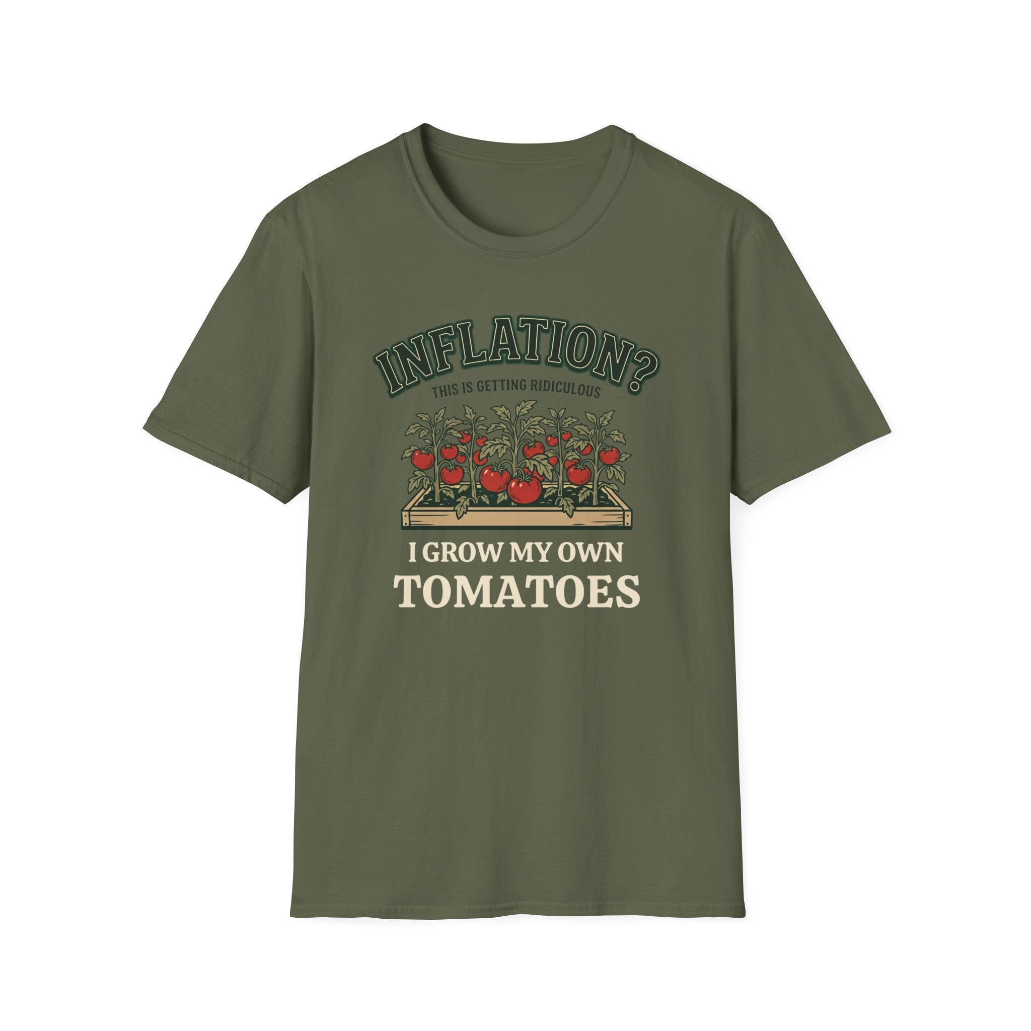 Inflation? I Grow My Own Tomatoes T-Shirt - Ridiculous Dark