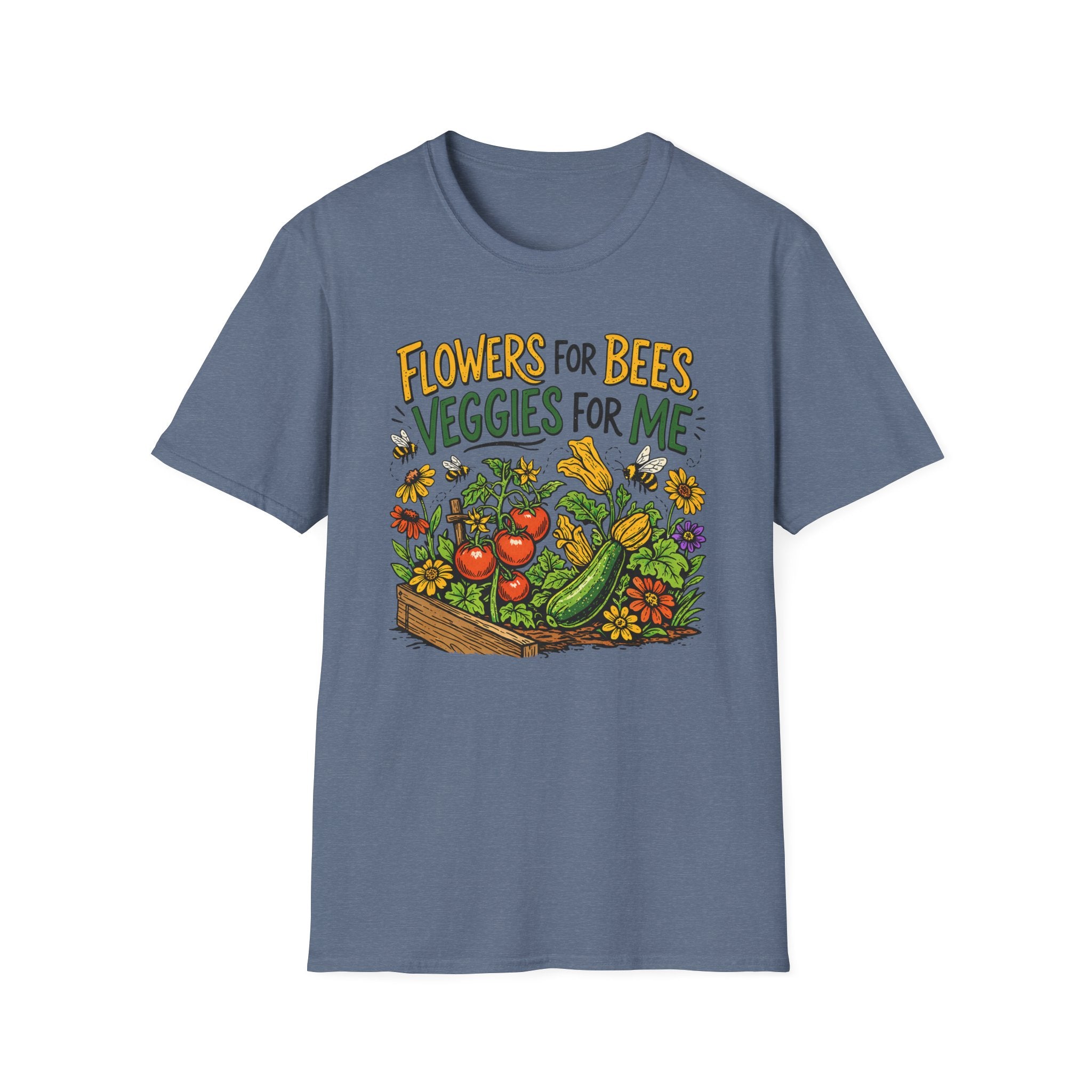 Flowers For Bees Veggies For Me T-Shirt - Illustrated