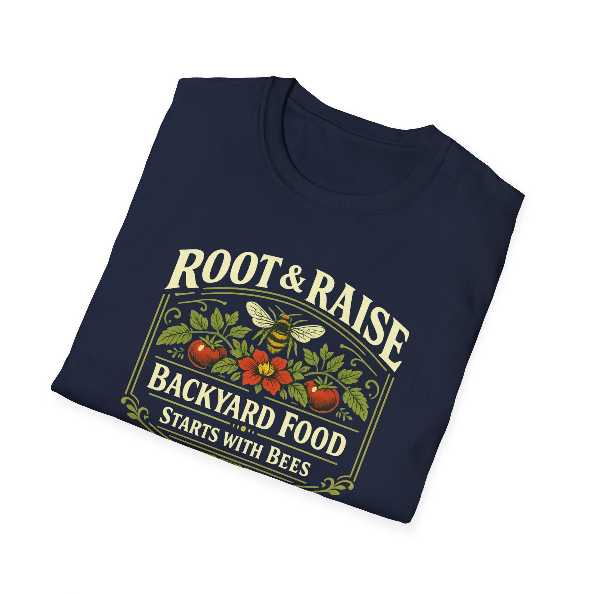 Backyard Food Starts With Bees T-Shirt - Vintage
