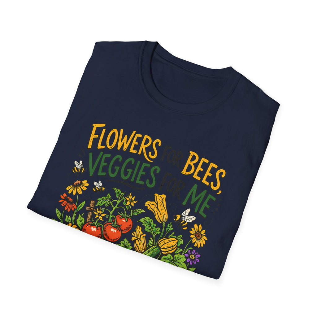 Flowers For Bees Veggies For Me T-Shirt - Illustrated