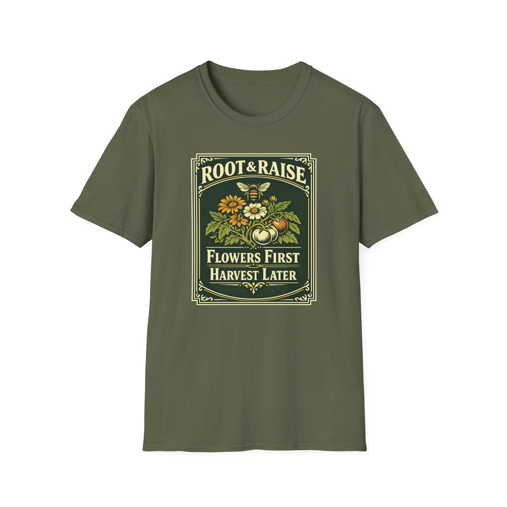 Flowers First Harvest Later T-Shirt - Vintage