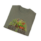 Root and Raise Logo Grow Harvest Repeat T-Shirt