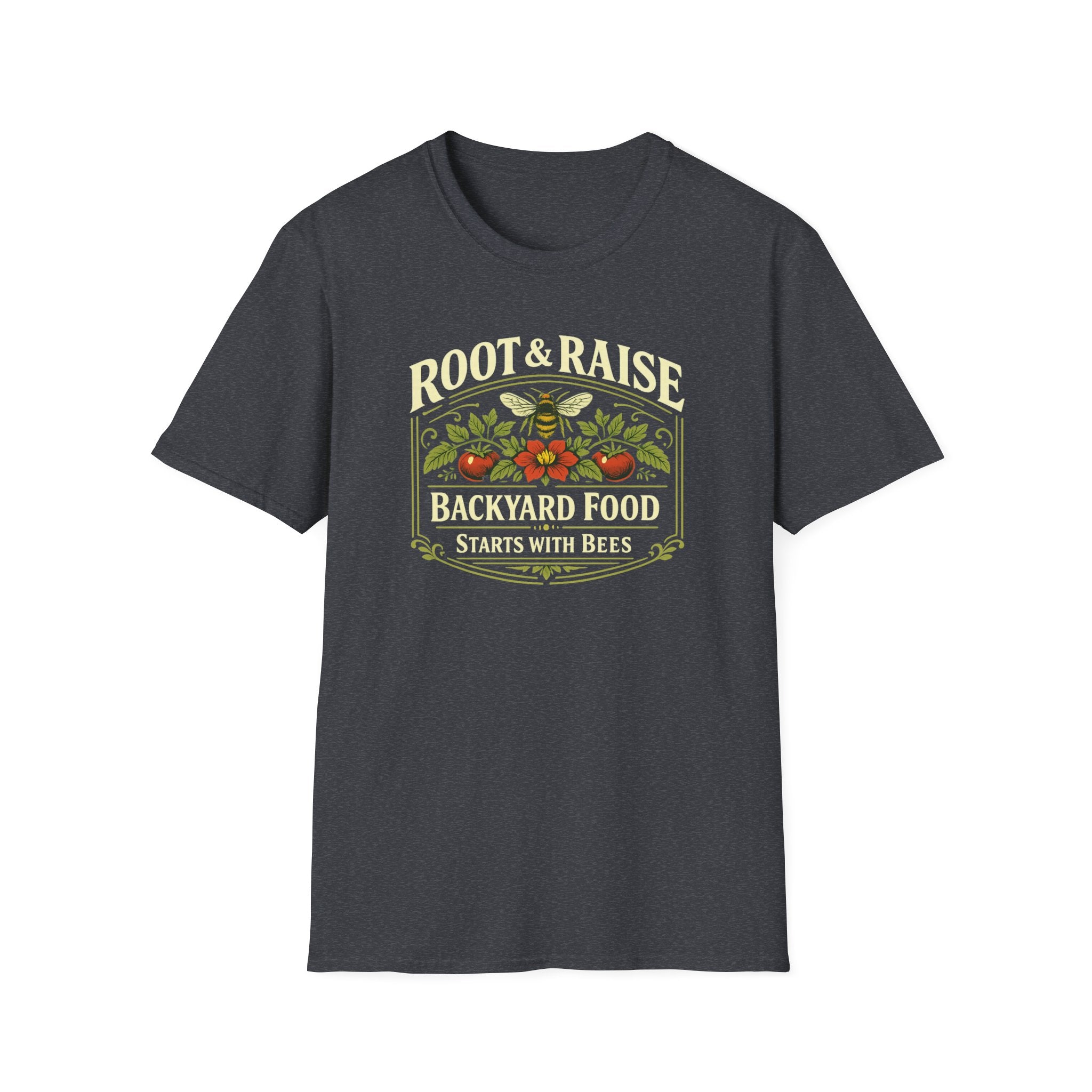 Backyard Food Starts With Bees T-Shirt - Vintage