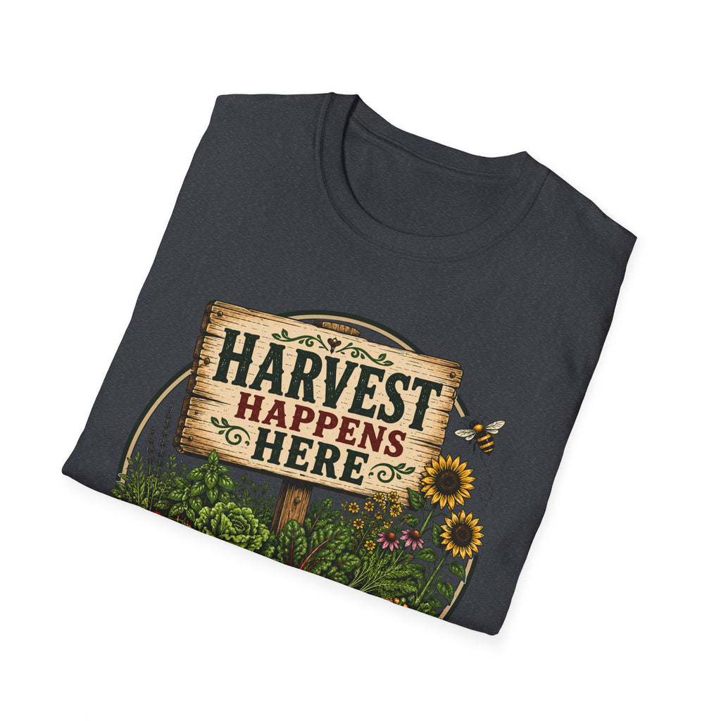 Harvest Happens Here Gardening T-Shirt