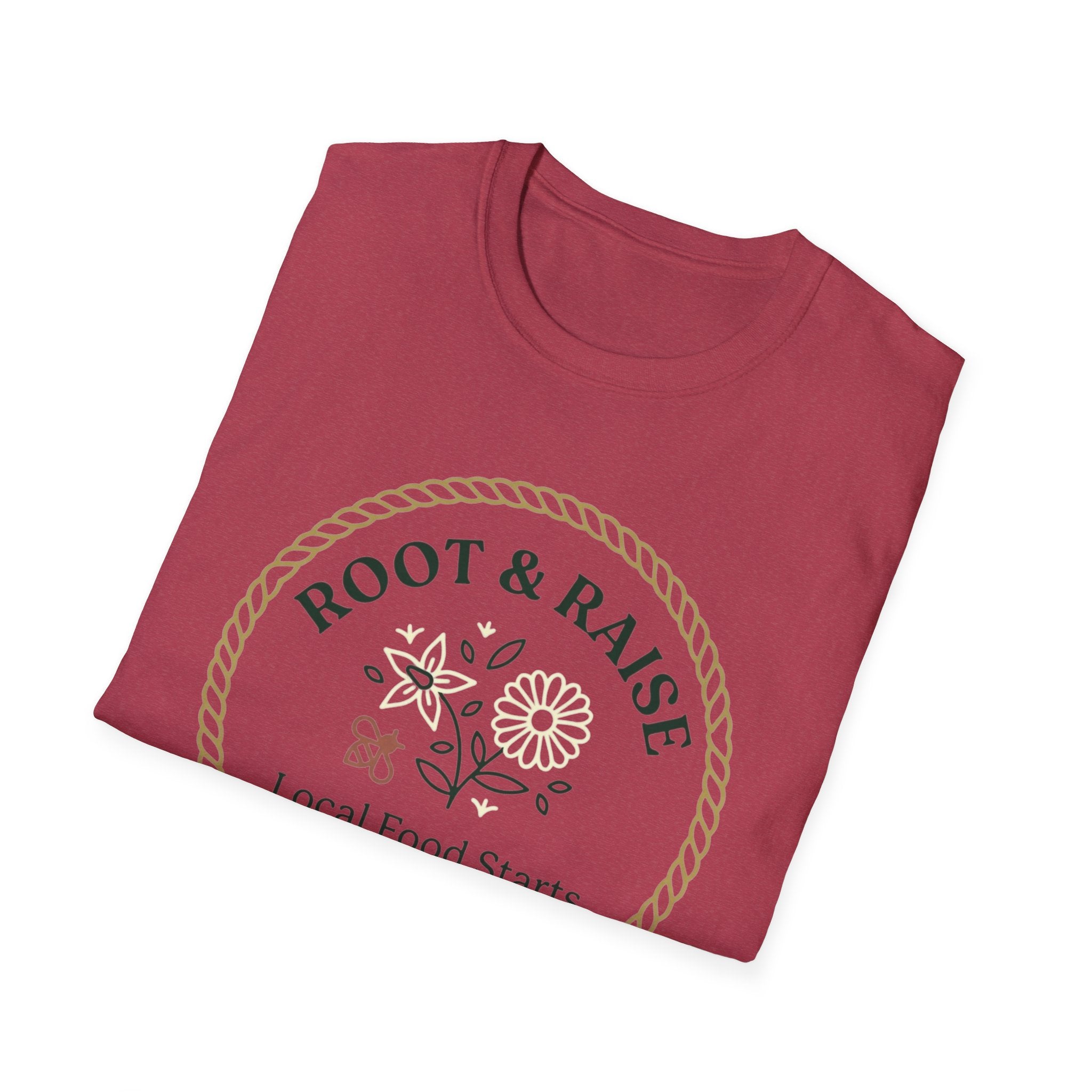 Local Food Starts With Flowers T-Shirt - Framed