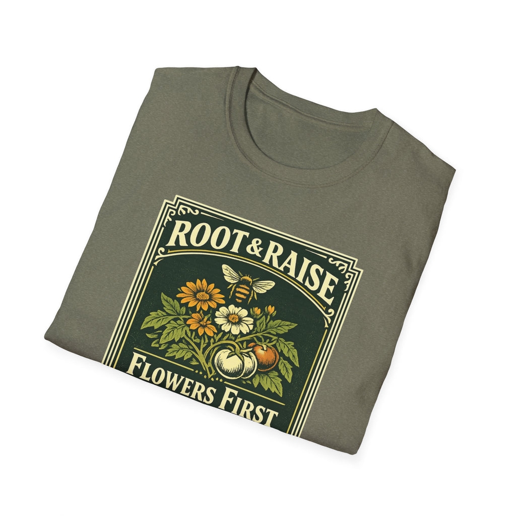 Flowers First Harvest Later T-Shirt - Vintage
