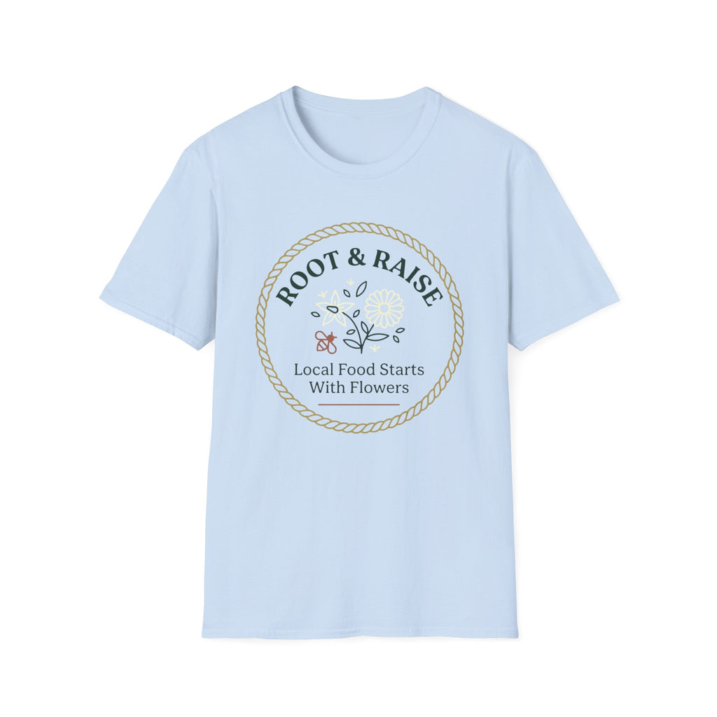 Local Food Starts With Flowers T-Shirt - Framed