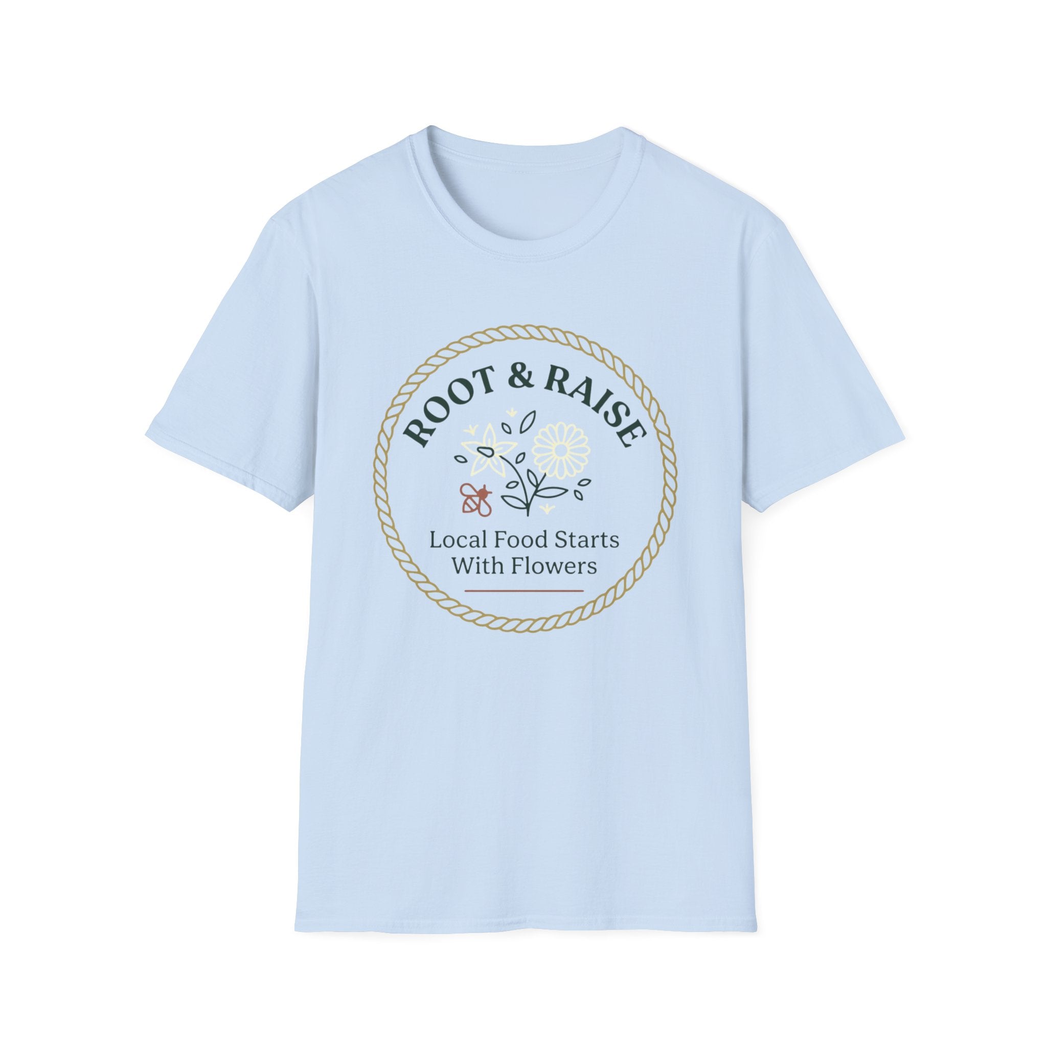 Local Food Starts With Flowers T-Shirt - Framed