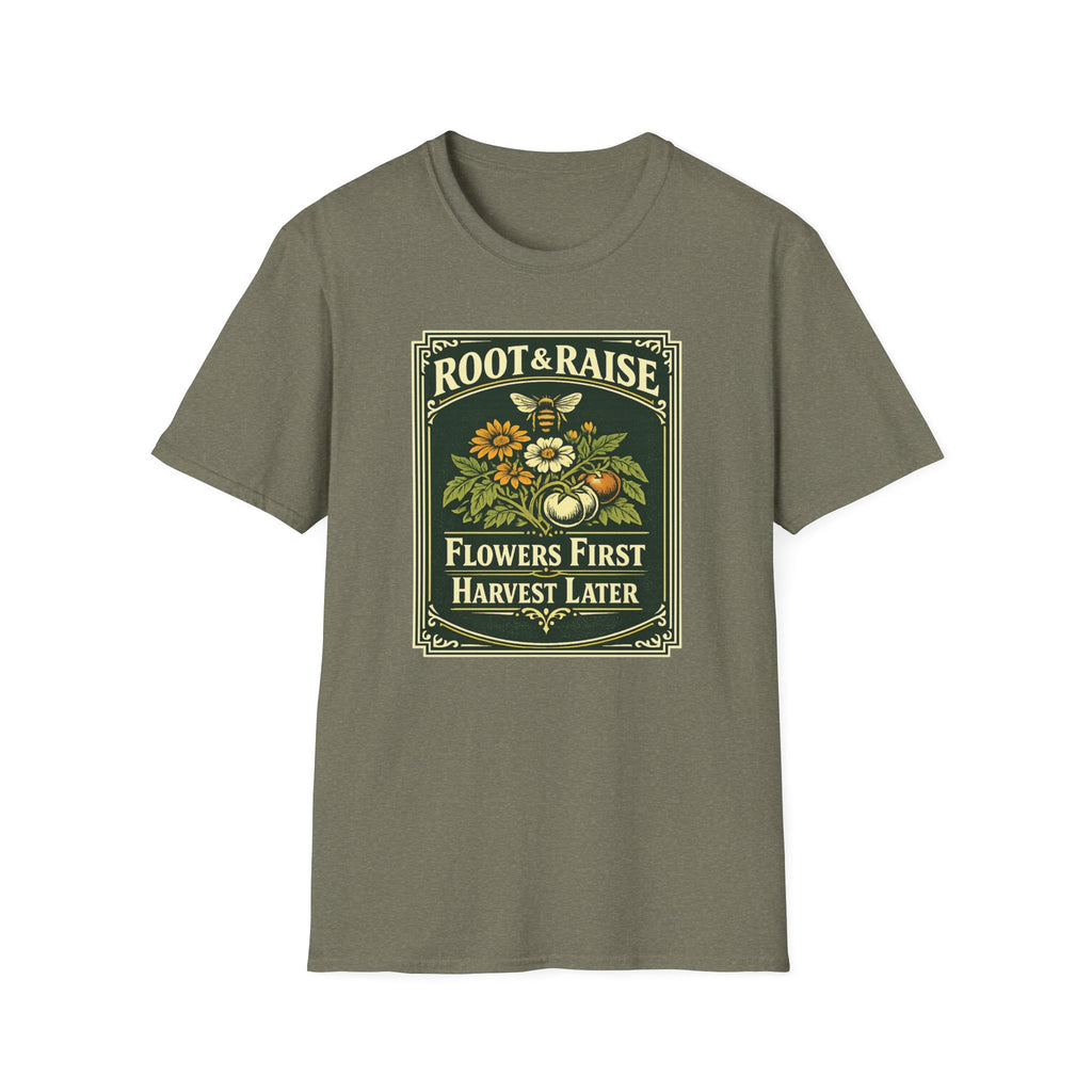 Flowers First Harvest Later T-Shirt - Vintage