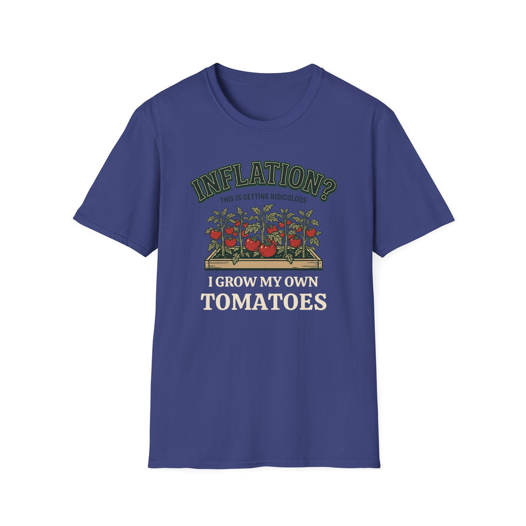 Inflation? I Grow My Own Tomatoes T-Shirt - Ridiculous Dark
