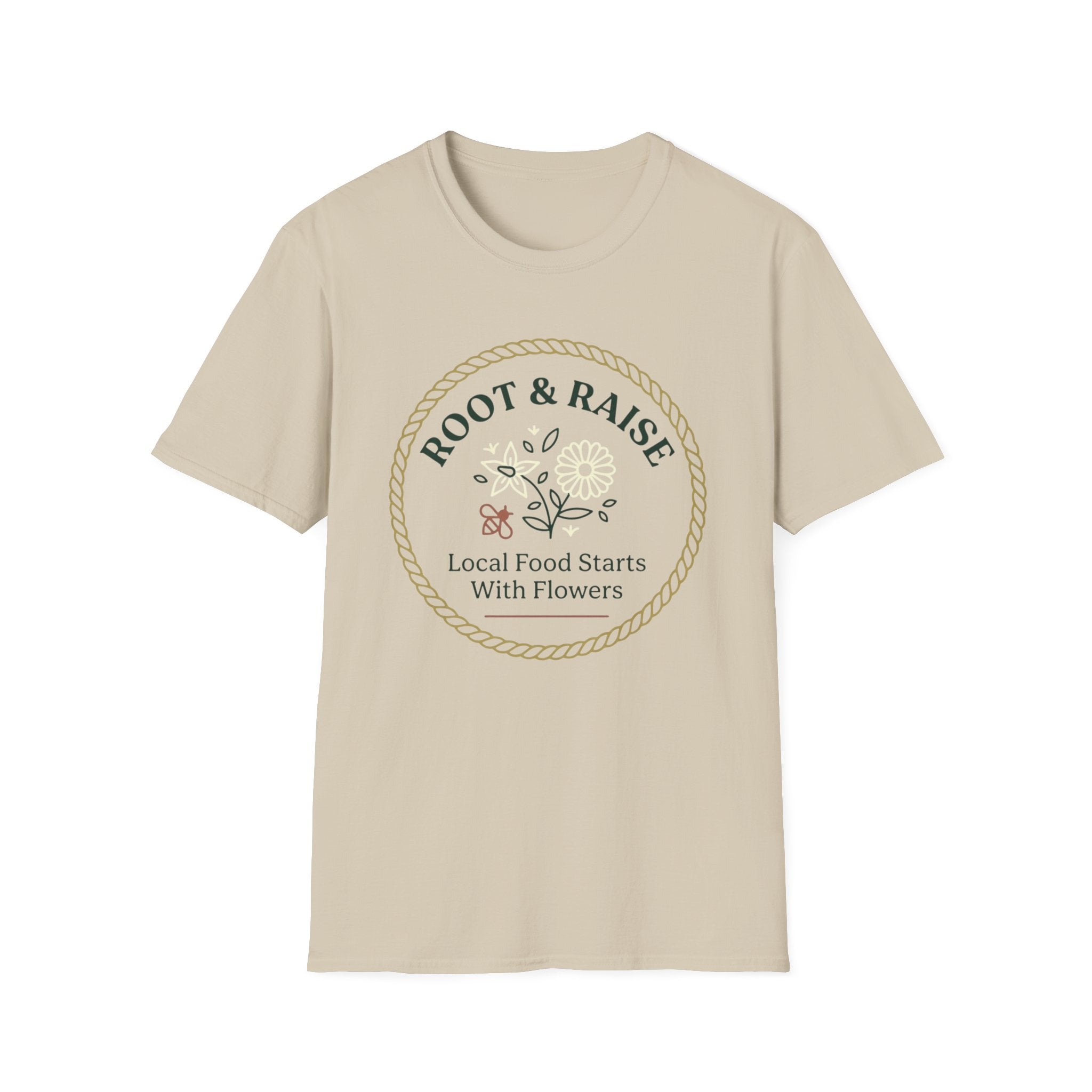Local Food Starts With Flowers T-Shirt - Framed
