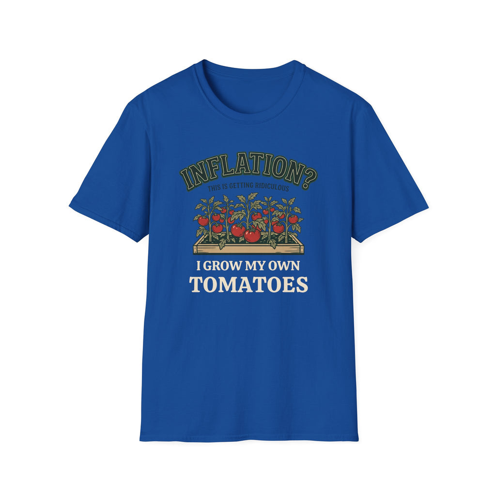 Inflation? I Grow My Own Tomatoes T-Shirt - Ridiculous Dark