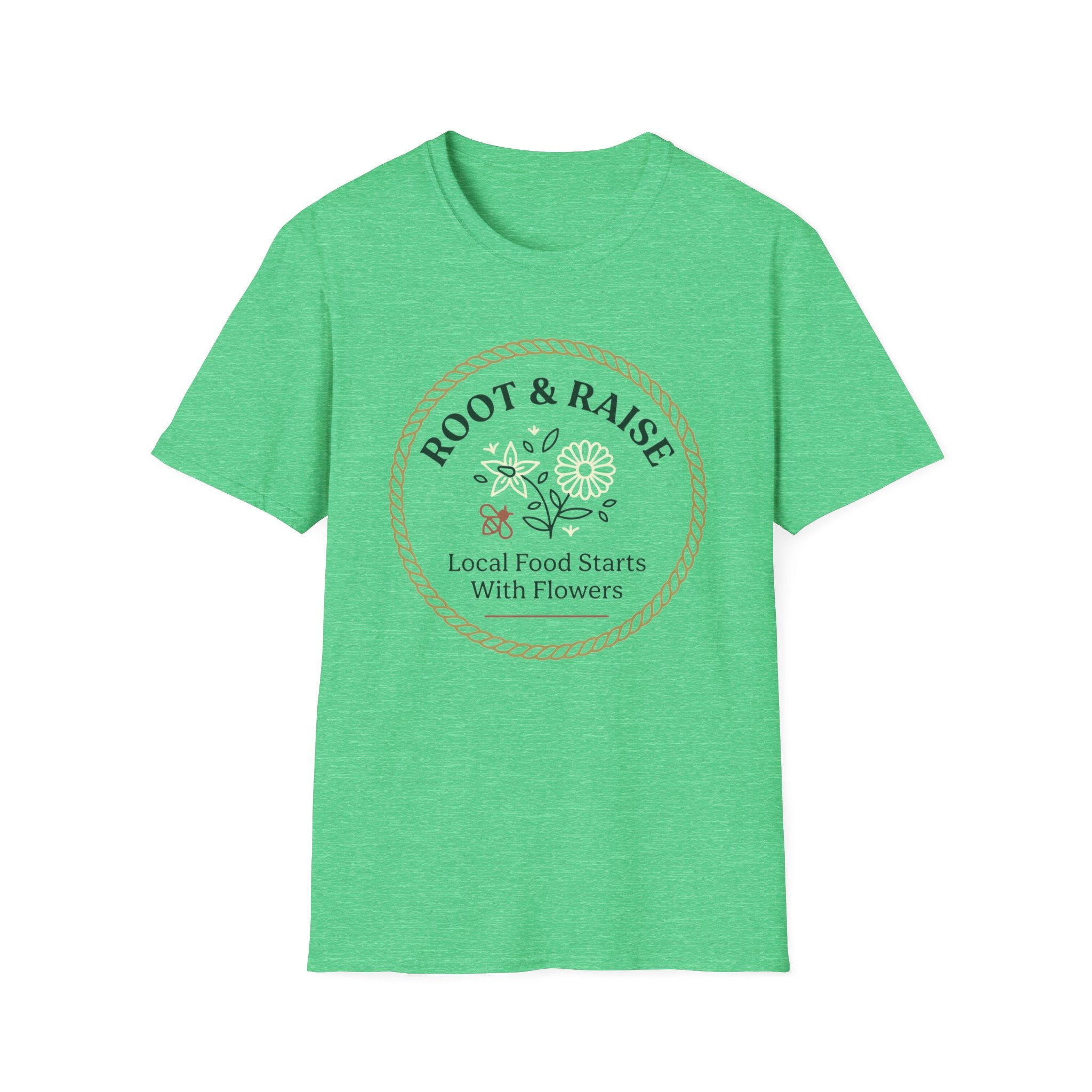 Local Food Starts With Flowers T-Shirt - Framed