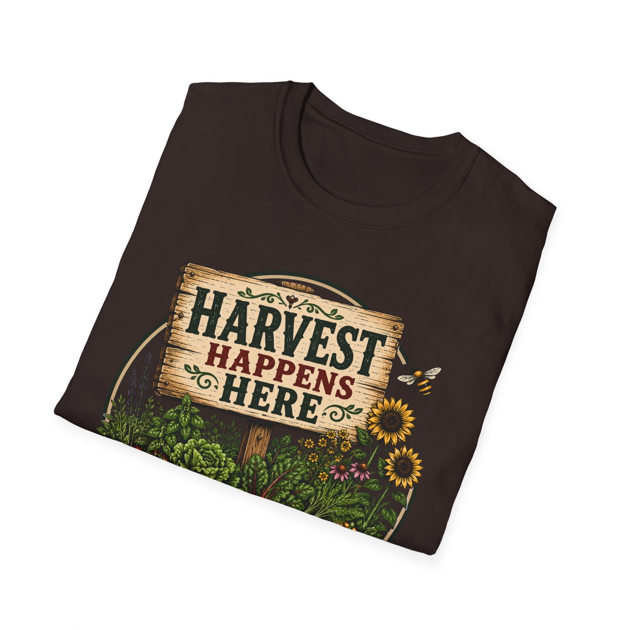 Harvest Happens Here Gardening T-Shirt