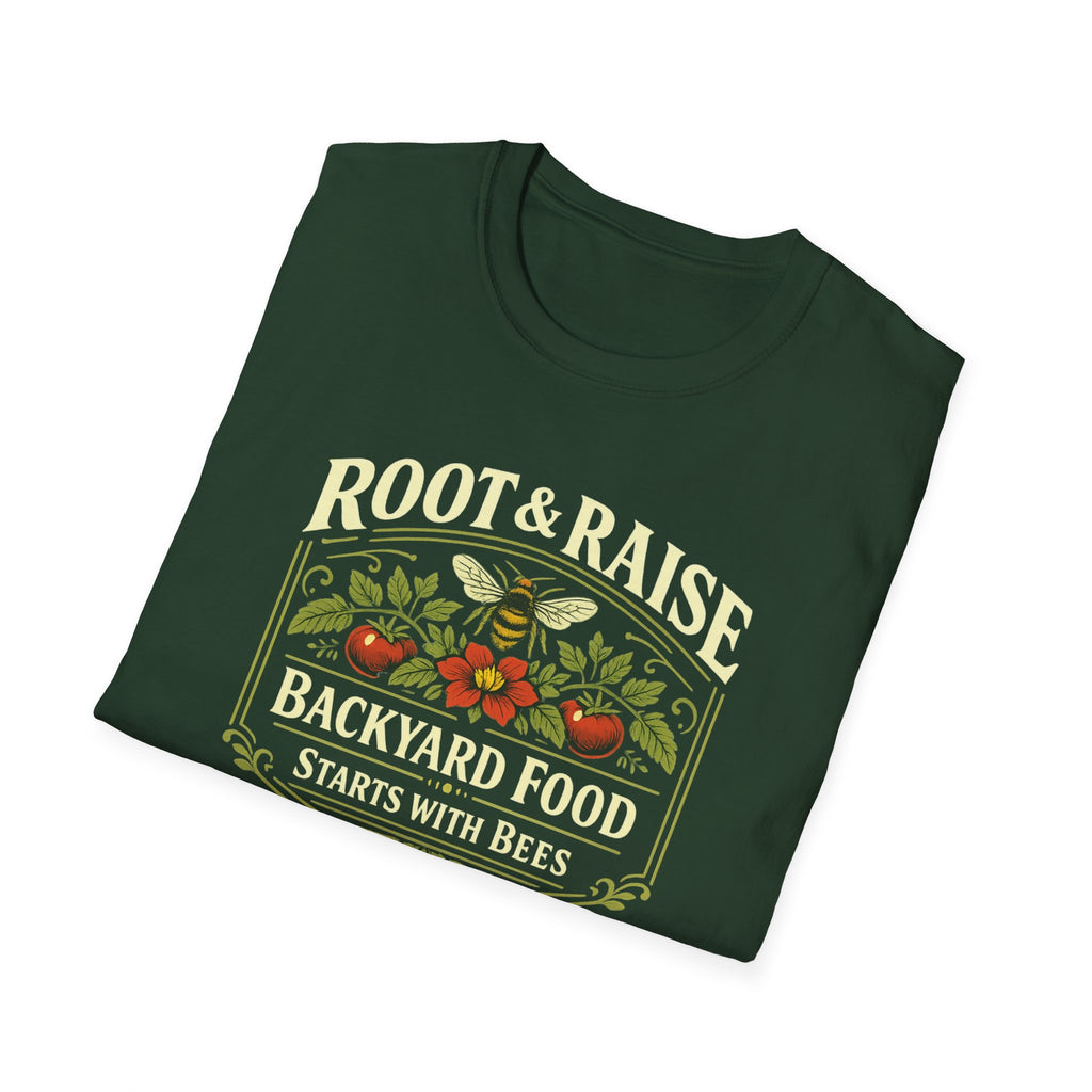 Backyard Food Starts With Bees T-Shirt - Vintage