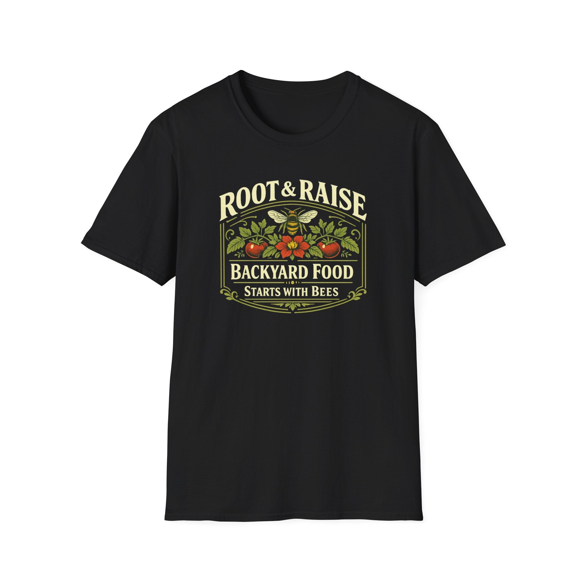 Backyard Food Starts With Bees T-Shirt - Vintage
