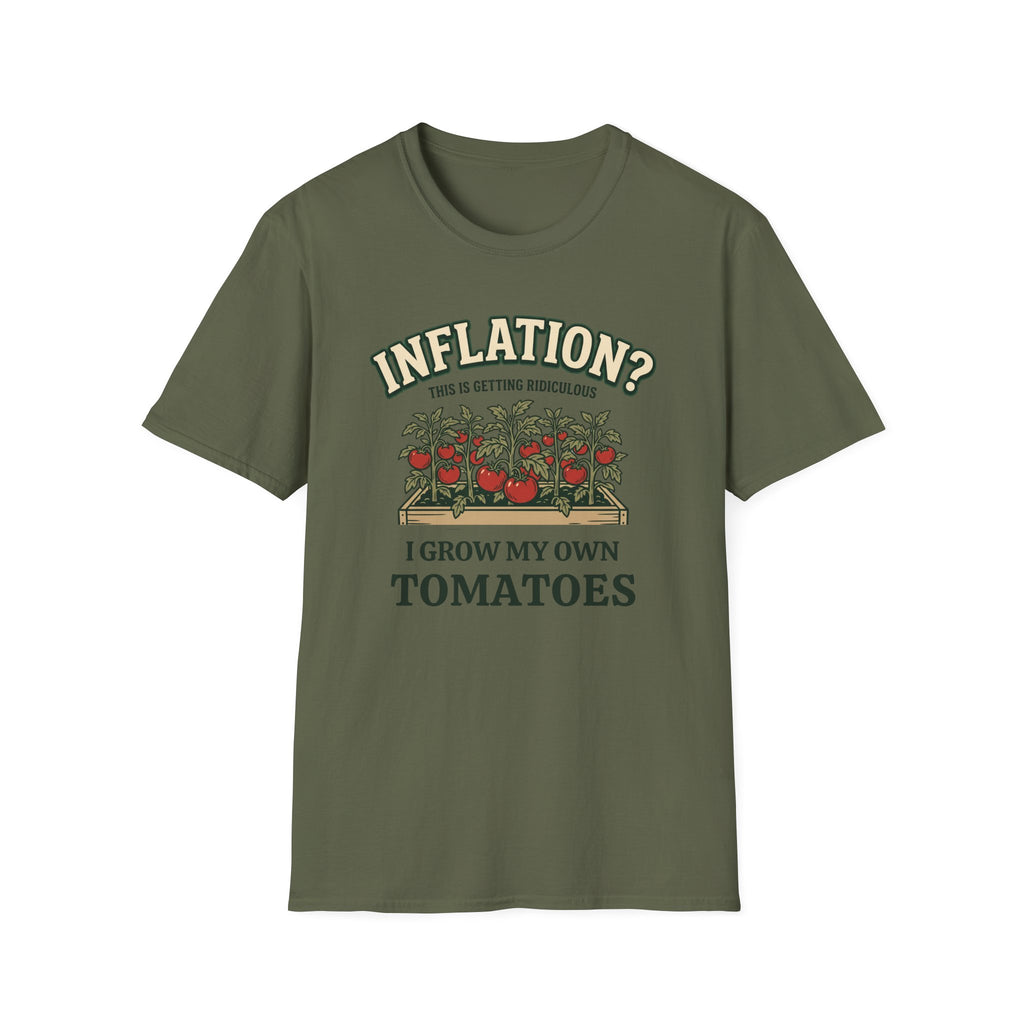 Inflation? I Grow My Own Tomatoes T-Shirt - Ridiculous Light