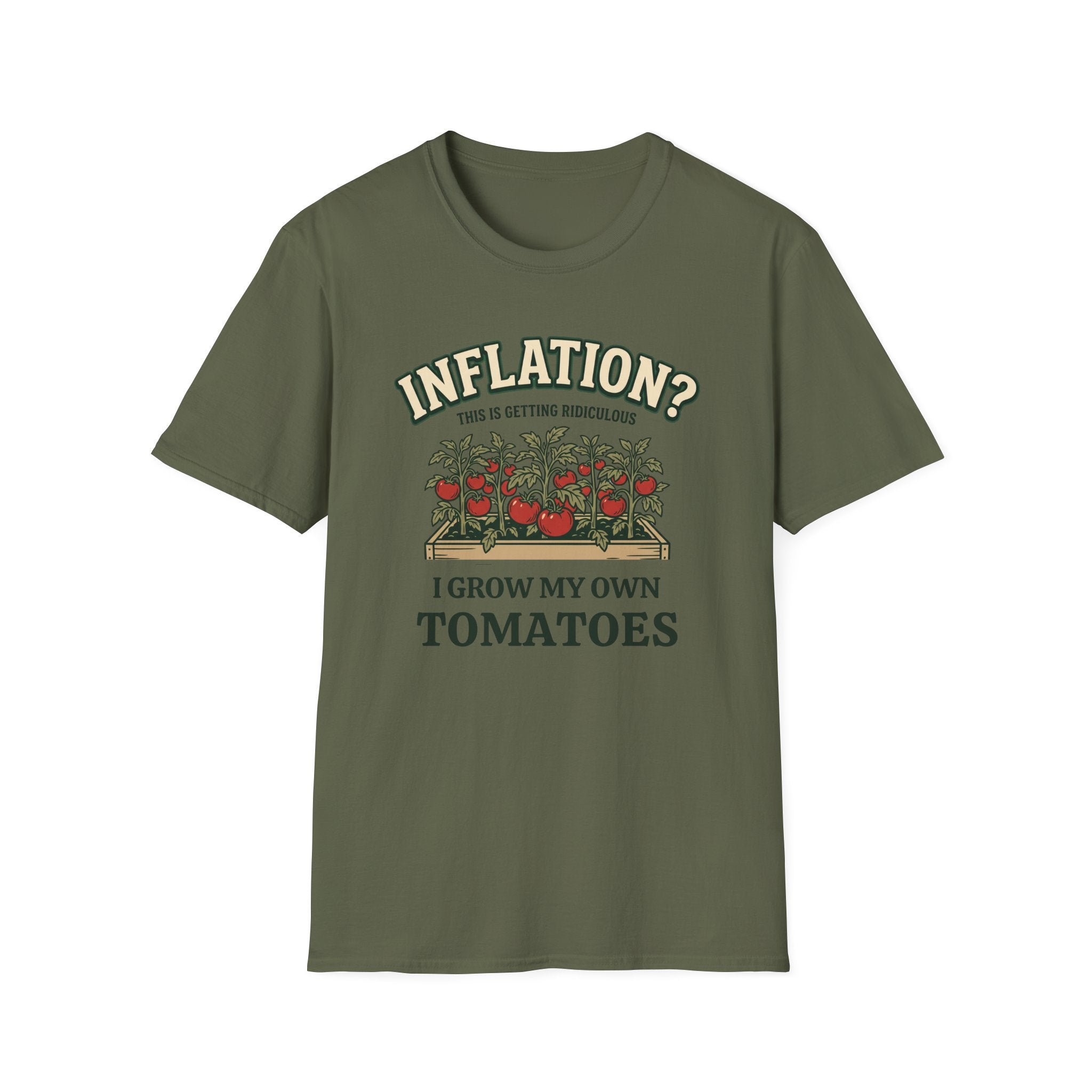 Inflation? I Grow My Own Tomatoes T-Shirt - Ridiculous Light