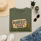 Harvest Happens Here Gardening T-Shirt