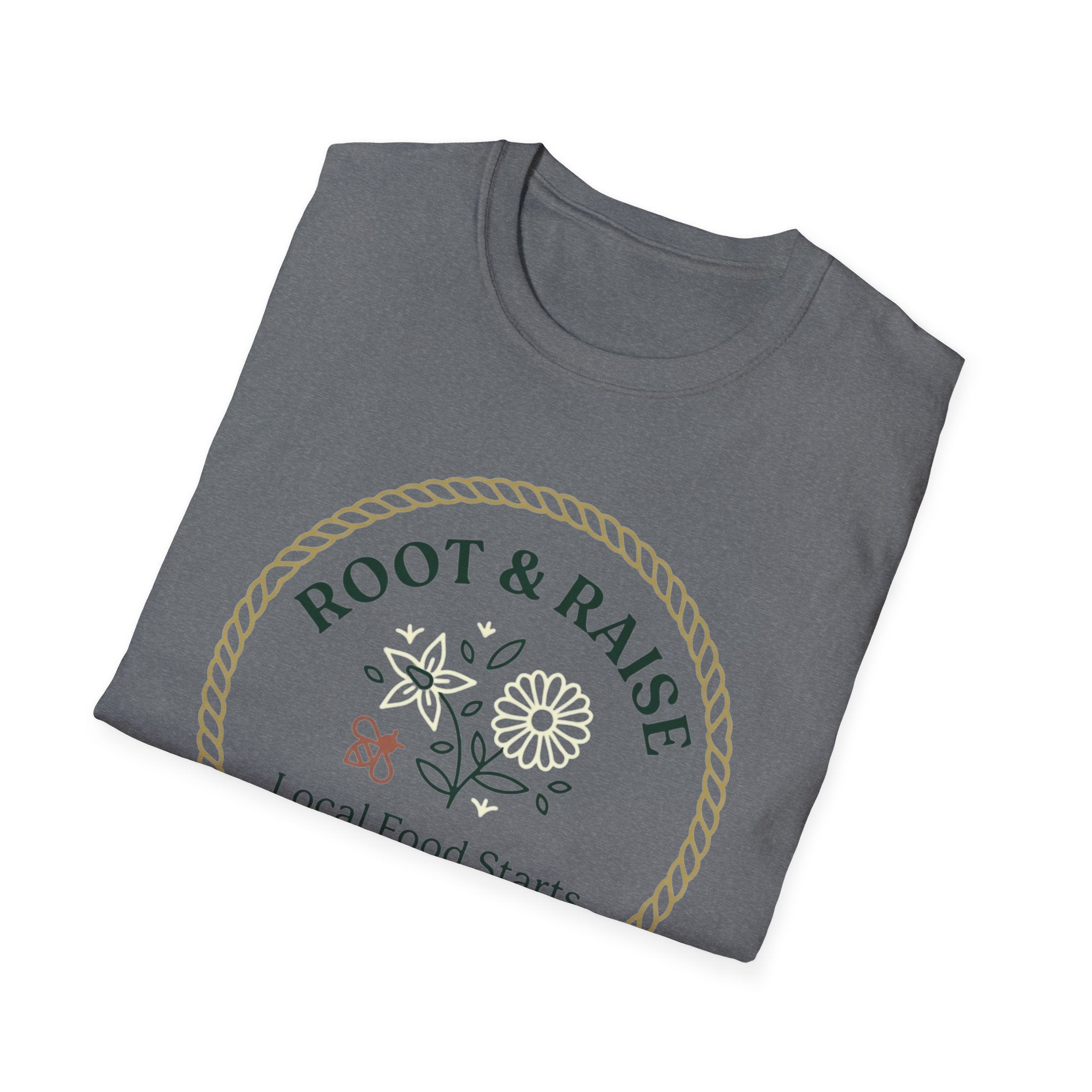 Local Food Starts With Flowers T-Shirt - Framed