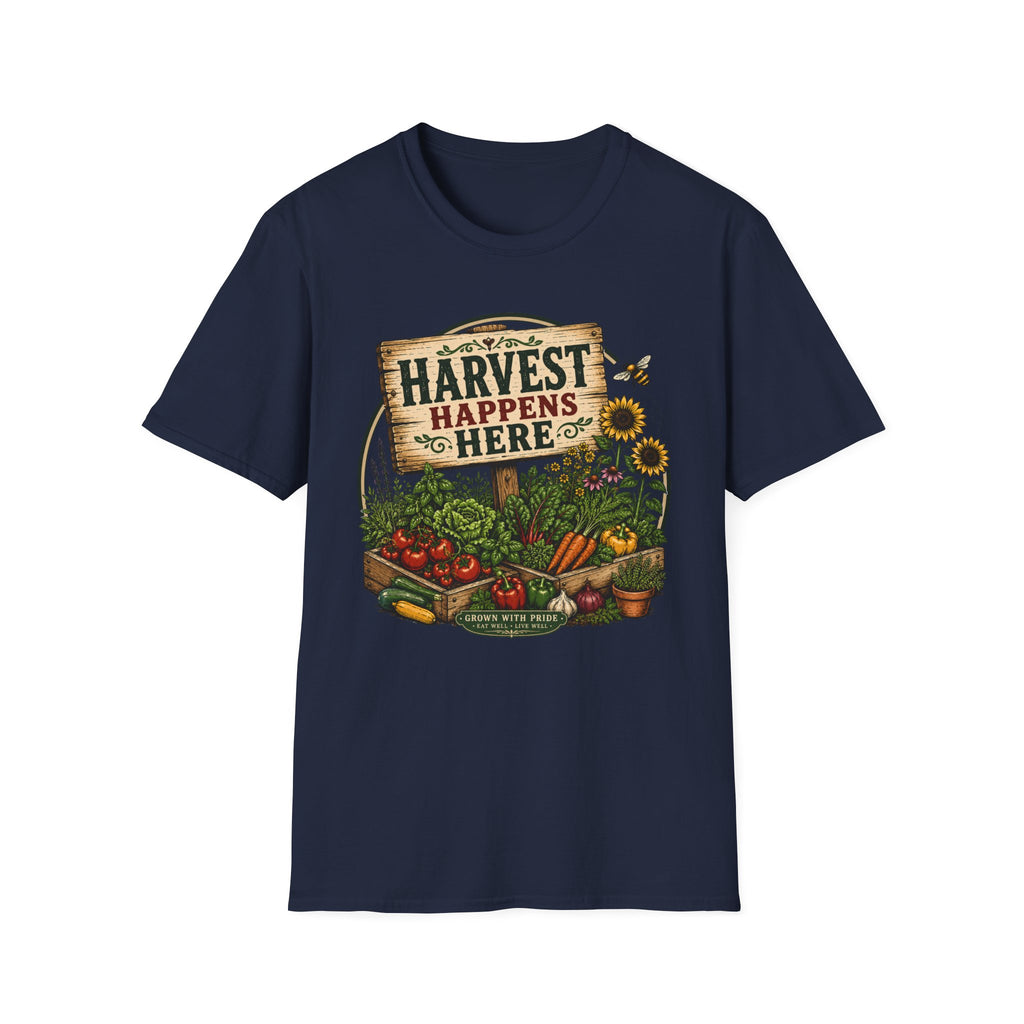 Harvest Happens Here Gardening T-Shirt