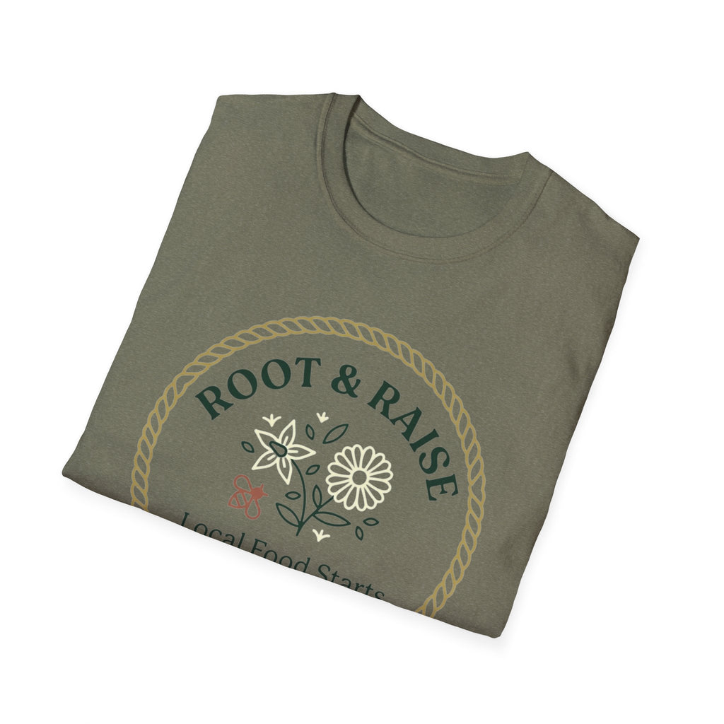Local Food Starts With Flowers T-Shirt - Framed