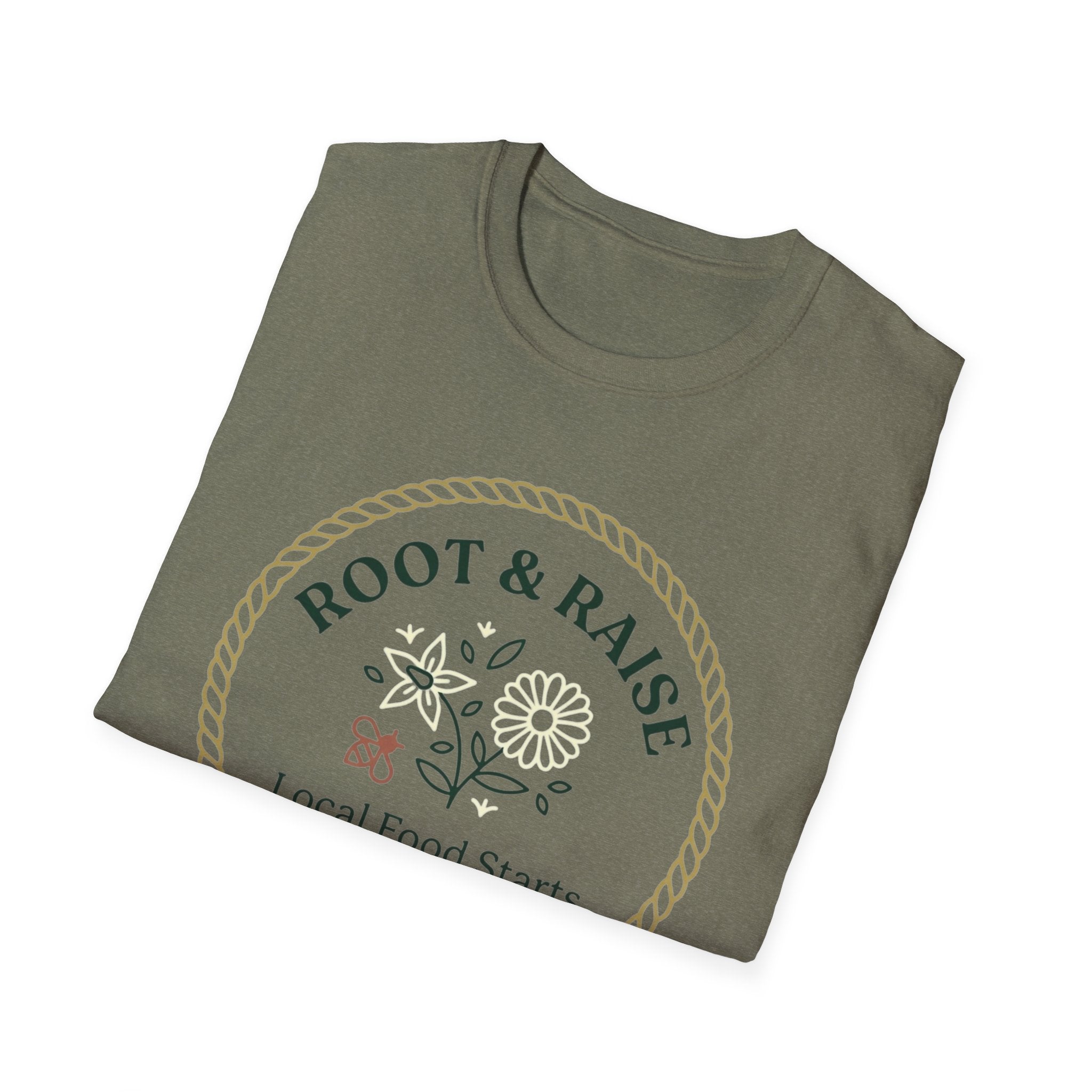 Local Food Starts With Flowers T-Shirt - Framed