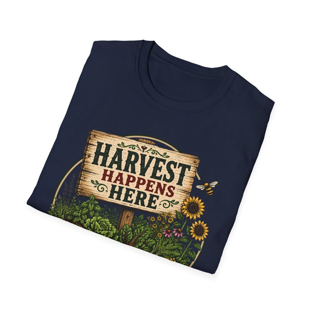 Harvest Happens Here Gardening T-Shirt