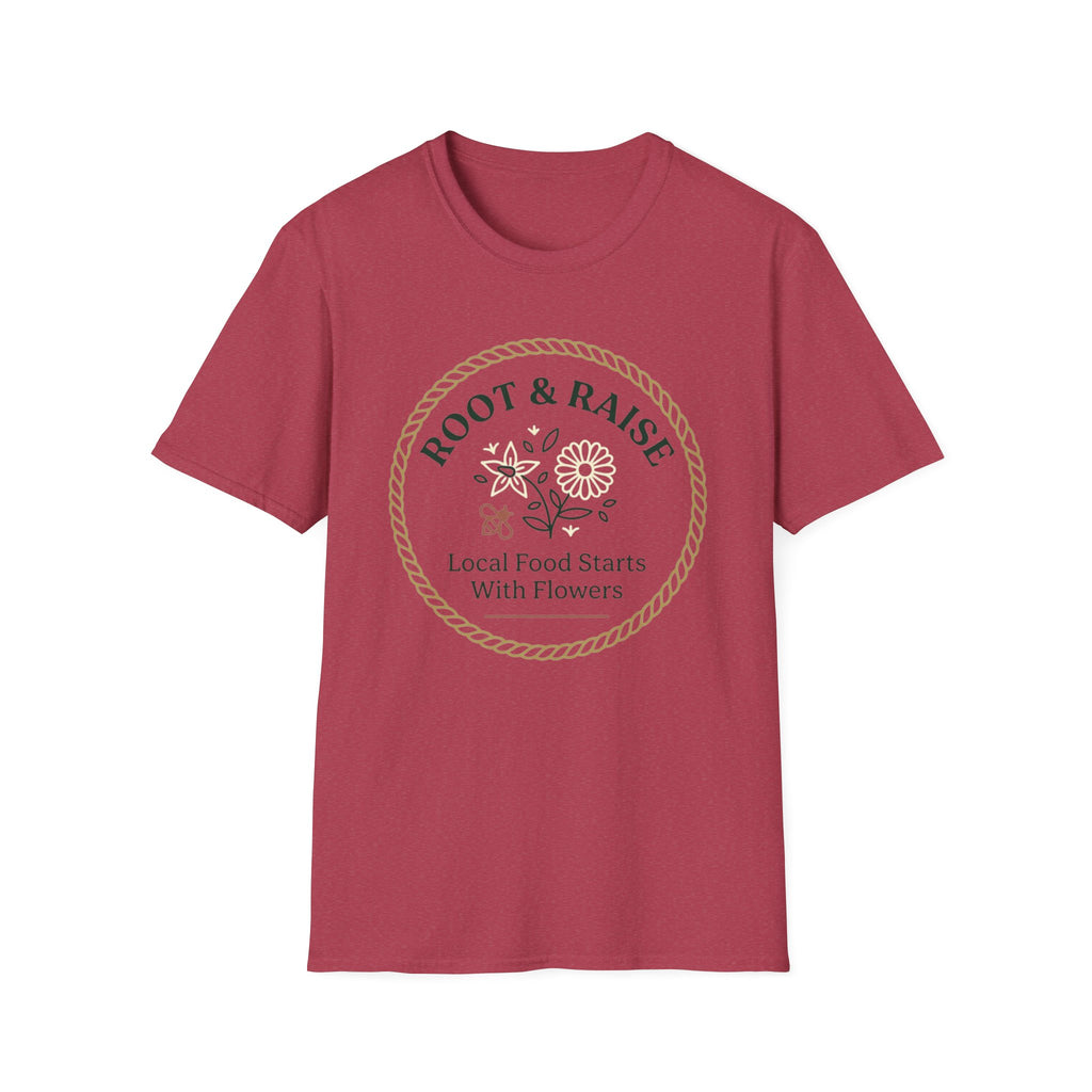Local Food Starts With Flowers T-Shirt - Framed