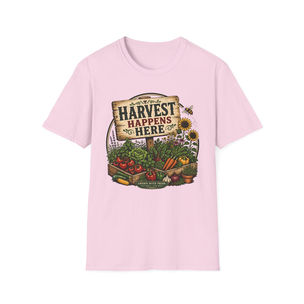 Harvest Happens Here Gardening T-Shirt