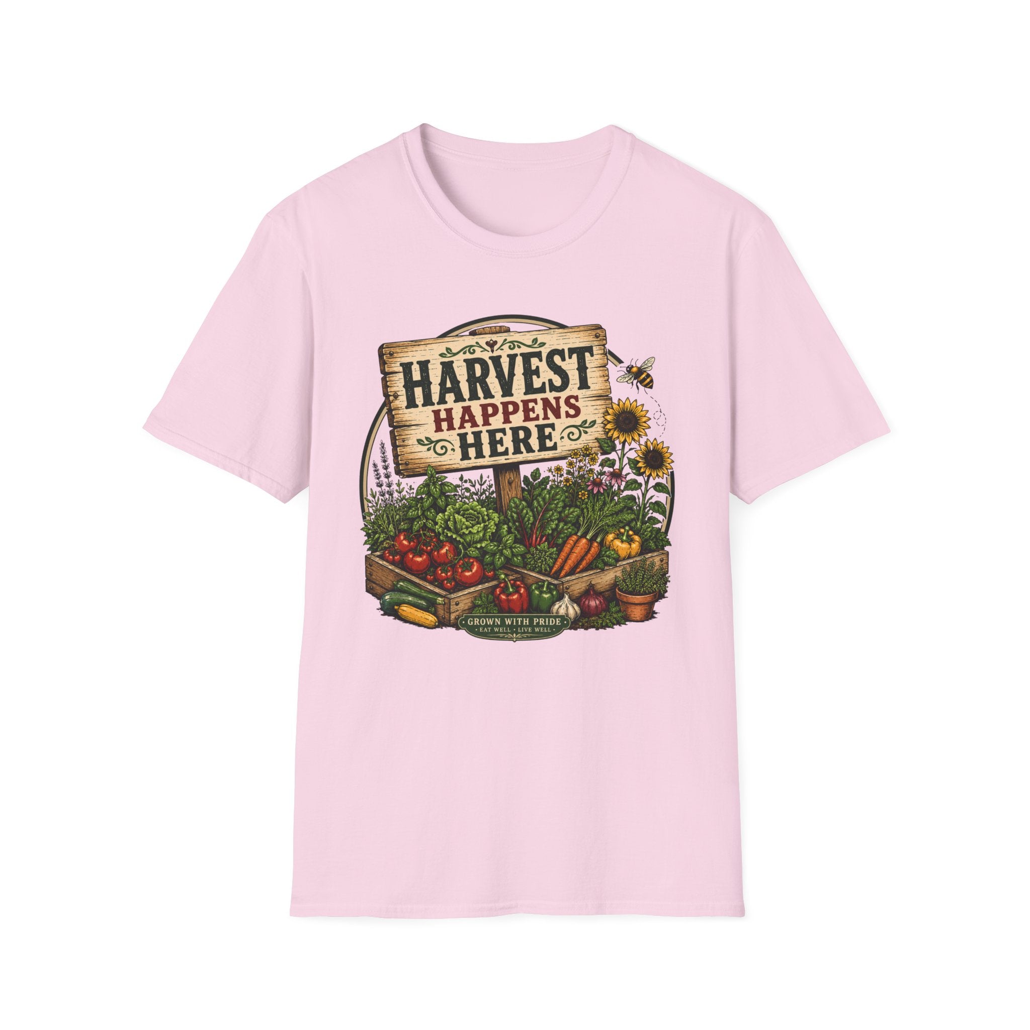 Harvest Happens Here Gardening T-Shirt