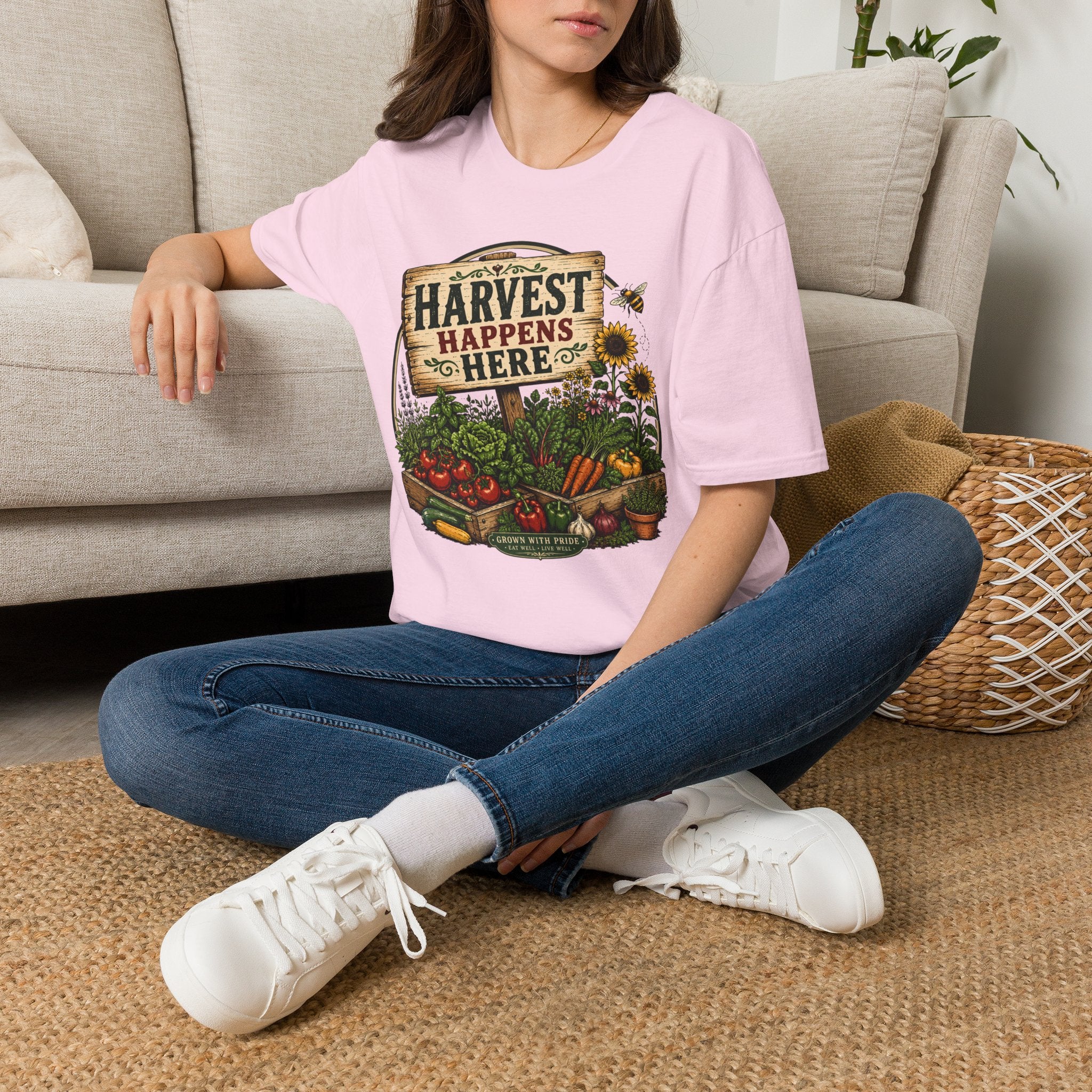 Harvest Happens Here Gardening T-Shirt