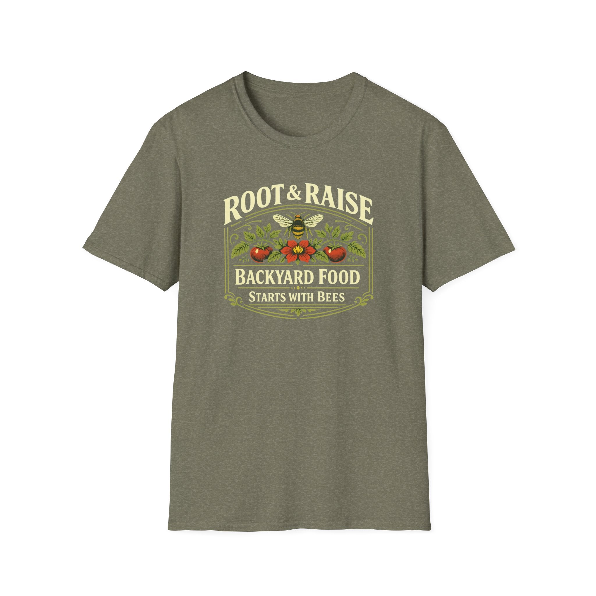 Backyard Food Starts With Bees T-Shirt - Vintage