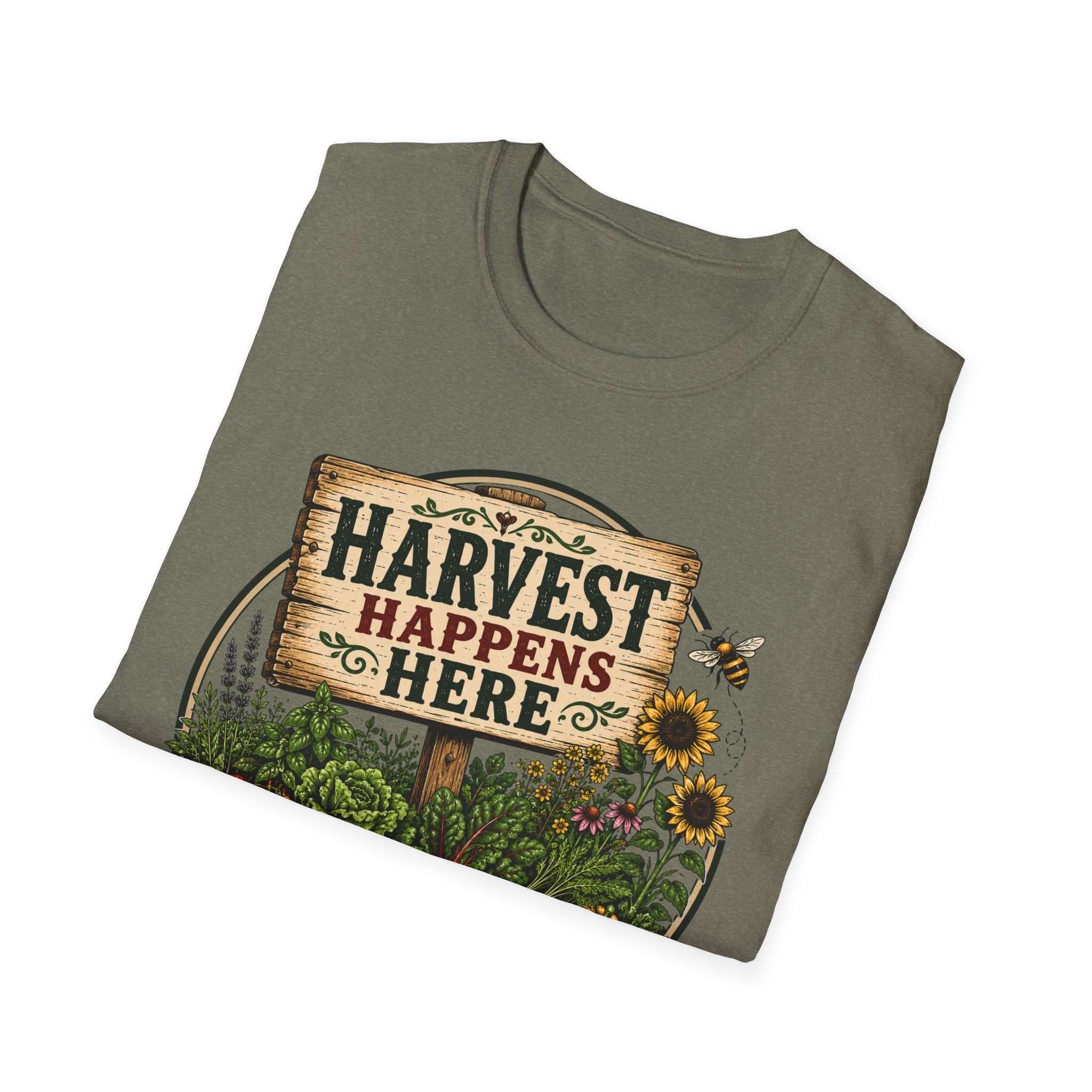 Harvest Happens Here Gardening T-Shirt