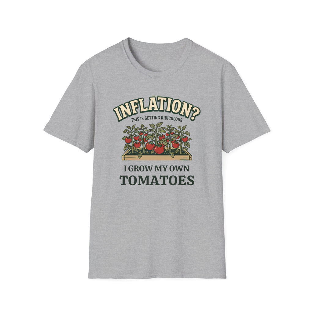 Inflation? I Grow My Own Tomatoes T-Shirt - Ridiculous Light