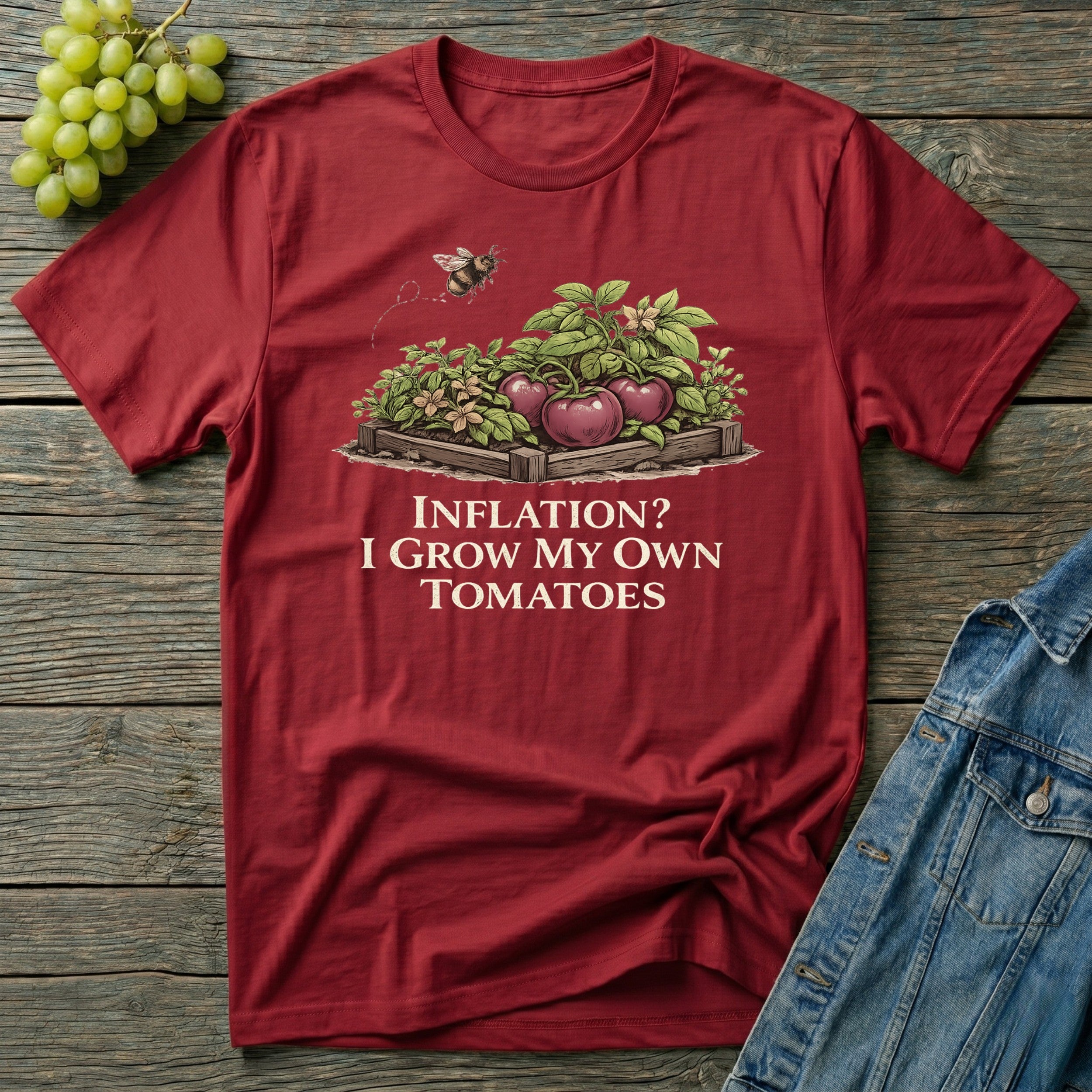 Inflation? I Grow My Own Tomatoes T-Shirt - Dark