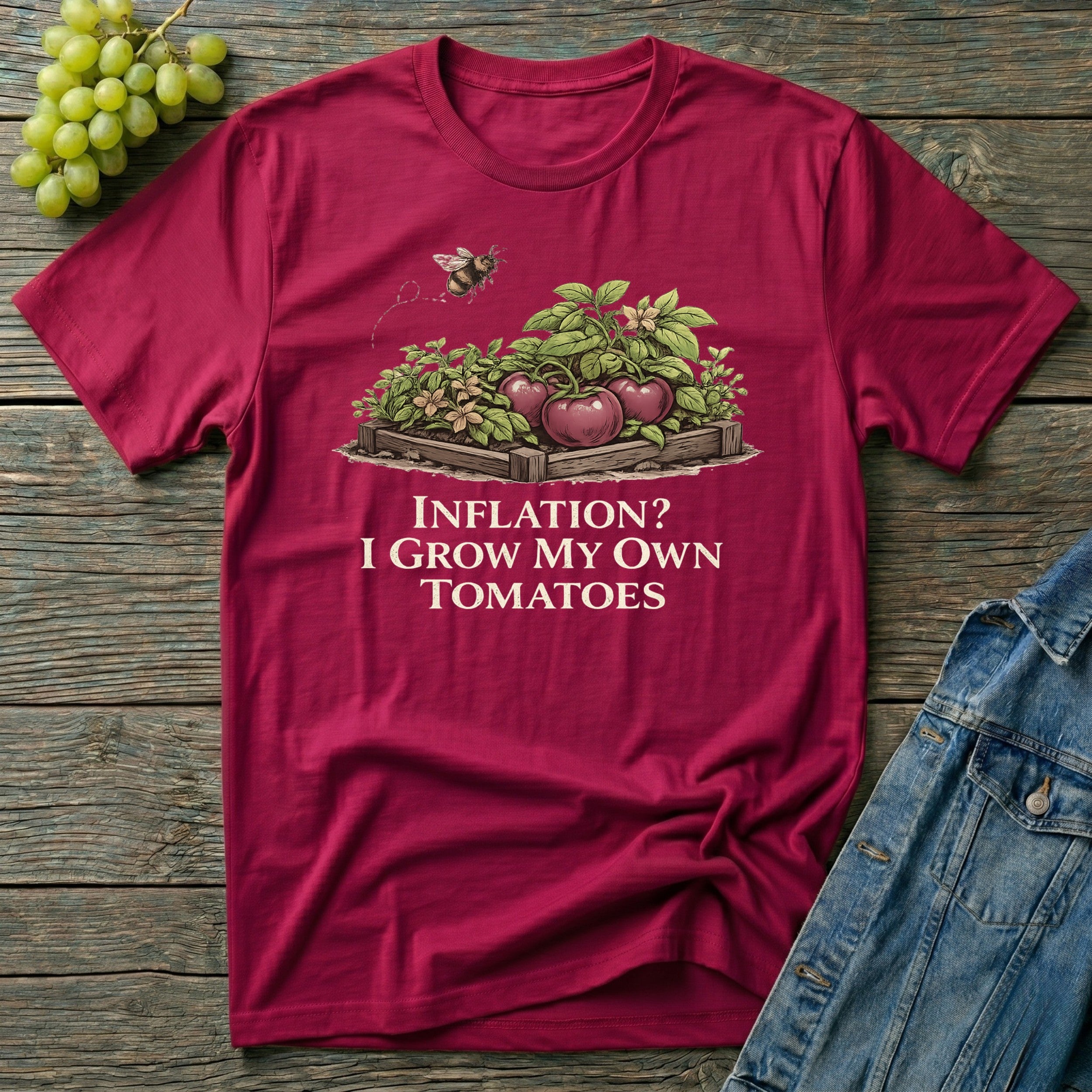 Inflation? I Grow My Own Tomatoes T-Shirt - Dark