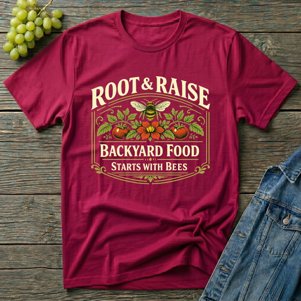 Backyard Food Starts With Bees T-Shirt - Vintage