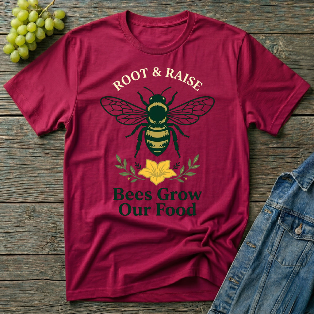 Bees Grow Our Food T-Shirt - Bold