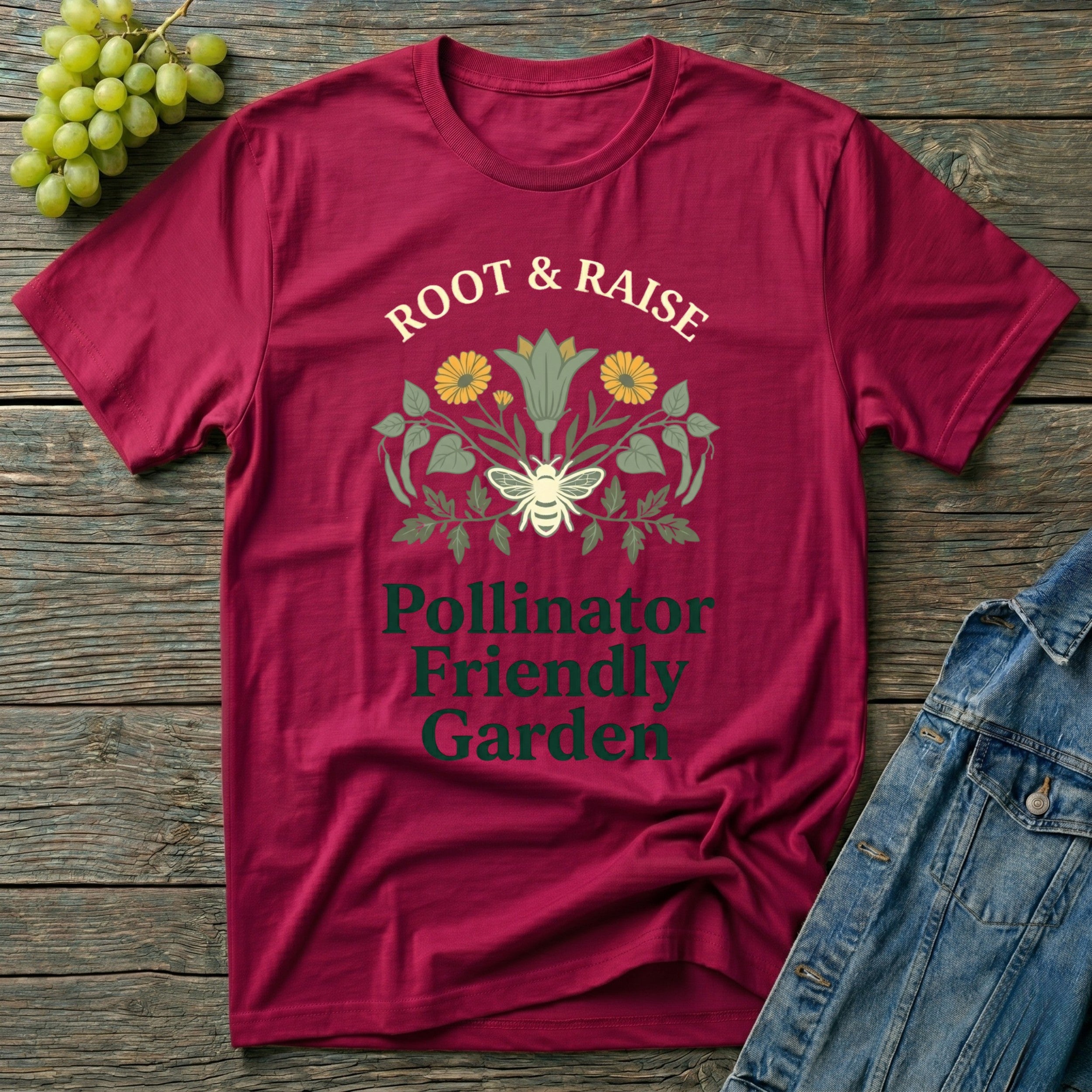 Pollinator Friendly Garden T-Shirt - Sketch