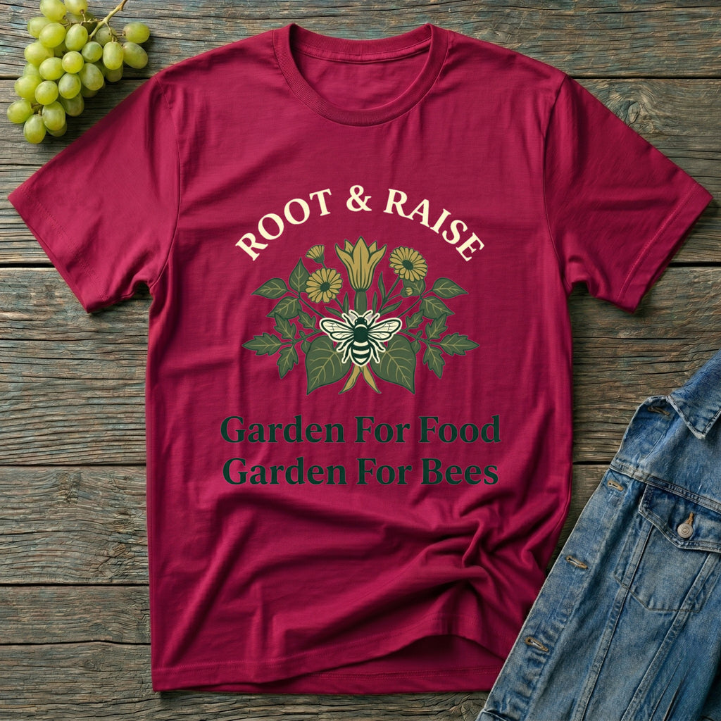 Garden For Food Garden For Bees T-Shirt - Illustrated