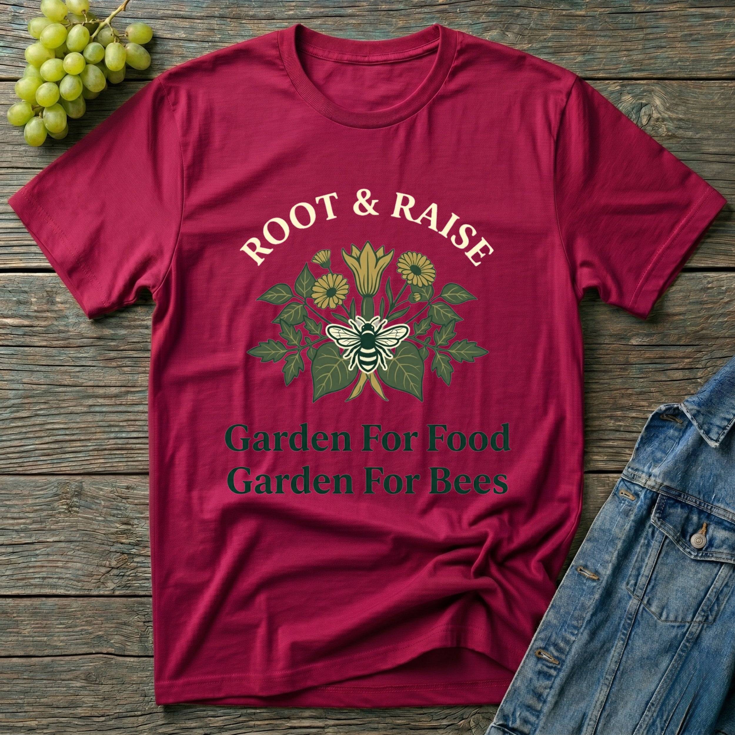Garden For Food Garden For Bees T-Shirt - Illustrated