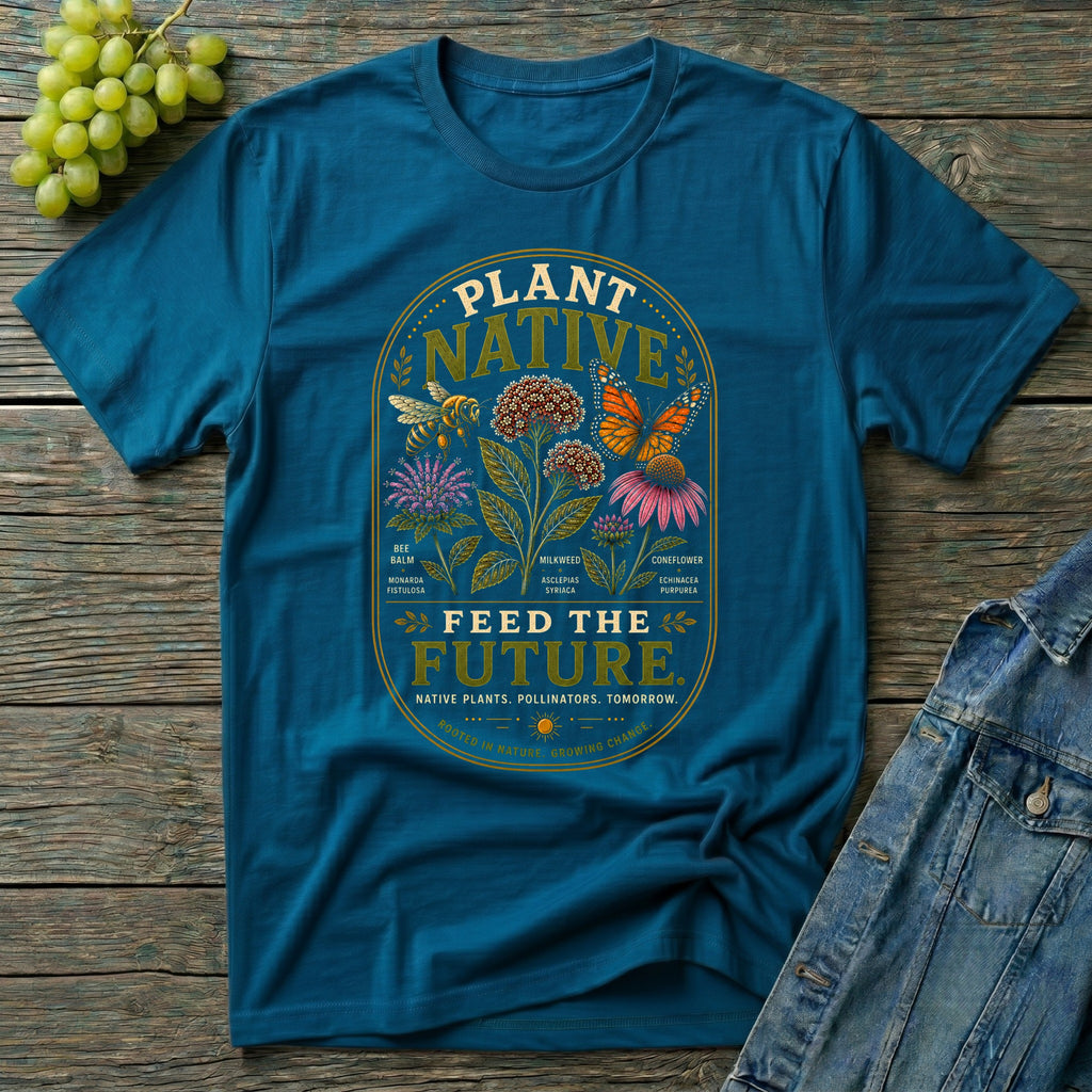Plant Native Feed the Future | Native Plant Pollinator Garden T-Shirt